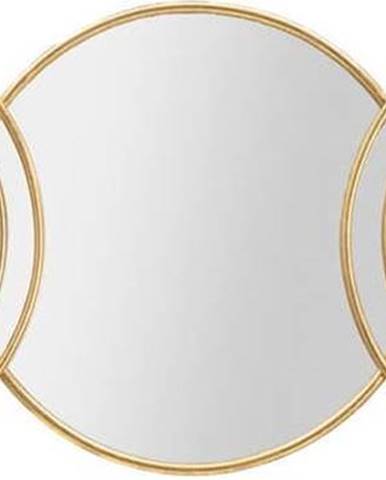 Nástěnné zrcadlo ve zlatém dekoru Mauro Ferretti Triply Round, 79 x 30 cm