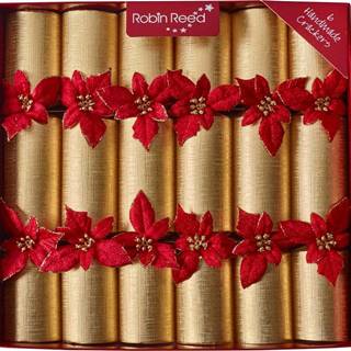 Vánoční crackery v sadě 6 ks Glitter Poinsettia - Robin Reed