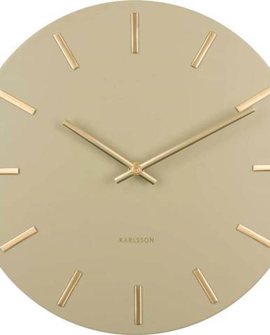 Olivově zelené nástěnné hodiny Karlsson Charm, ø 30 cm