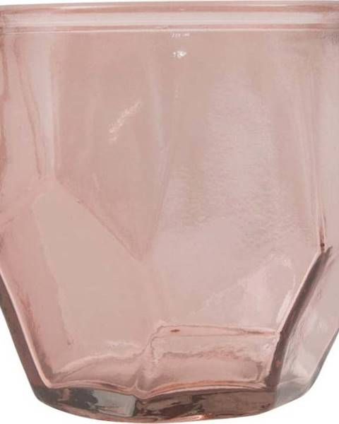 Růžový svícen z recyklovaného skla Mauro Ferretti Ambra, ⌀ 9 cm