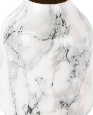 Bílo-černá železná váza PT LIVING Marble, výška 10 cm