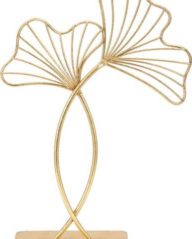 Dekorace ve zlaté barvě Mauro Ferretti Leaf Glam, výška 35 cm