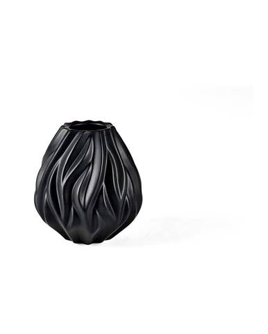 Černá porcelánová váza Morsø Flame, výška 15 cm
