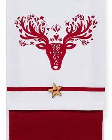 Sada 3 bavlněných vánočních utěrek Cooksmart ® A Nordic Christmas, 38 x 44 cm