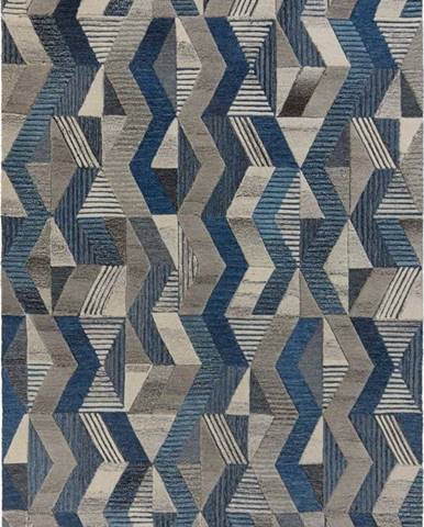 Modrý vlněný koberec Flair Rugs Asher, 200 x 290 cm
