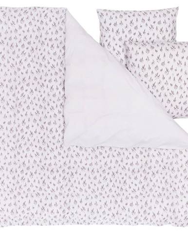 Bílo-růžové povlečení na dvoulůžko z ranforce bavlny Westwing Collection, 200 x 200 cm