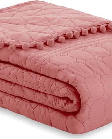 Růžový přehoz na postel AmeliaHome Meadore, 170 x 210 cm