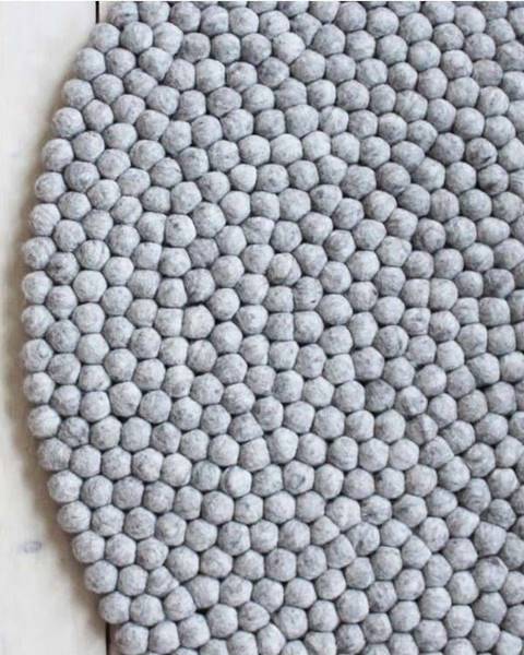 Wooldot Pískově hnědý kuličkový vlněný koberec Wooldot Ball Rugs, ⌀ 120 cm