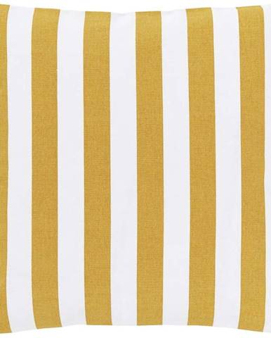 Bílo-žlutý bavlněný dekorativní povlak na polštář Westwing Collection Timon, 40 x 40 cm