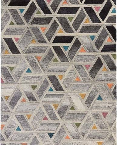 Šedý vlněný koberec Flair Rugs River, 160 x 230 cm