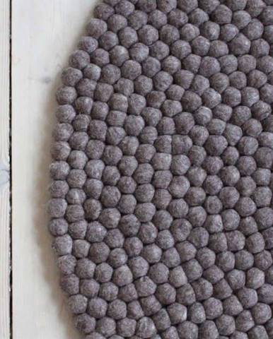 Ořechově hnědý kuličkový vlněný koberec Wooldot Ball Rugs, ⌀ 90 cm