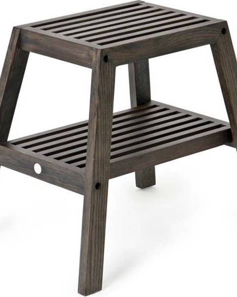 Černá stolička z dubového dřeva Wireworks Slatted Stool