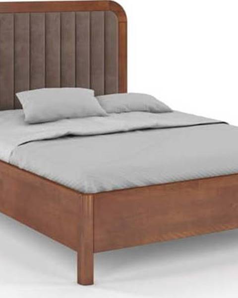 SKANDICA Karamelově hnědá dvoulůžková postel z bukového dřeva Skandica Visby Modena, 180 x 200 cm