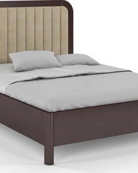 SKANDICA Tmavě hnědá dvoulůžková postel z bukového dřeva Skandica Visby Modena, 160 x 200 cm