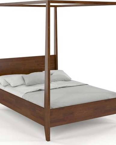 Dvoulůžková postel z masivního borovicového dřeva SKANDICA Canopy Dark, 180 x 200 cm