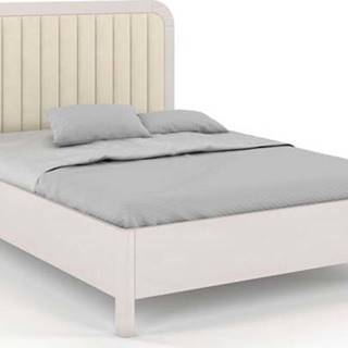 Bílá dvoulůžková postel z bukového dřeva Skandica Visby Modena, 200 x 200 cm