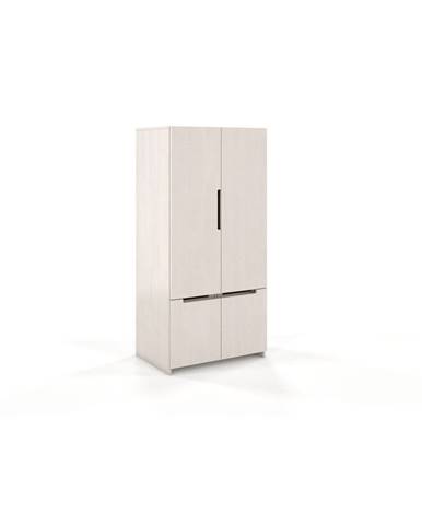 Bílá šatní skříň z borovicového dřeva 86x180 cm Bergman - Skandica
