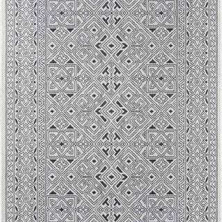 Černo-béžový venkovní koberec NORTHRUGS Cuadrado, 70 x 140 cm
