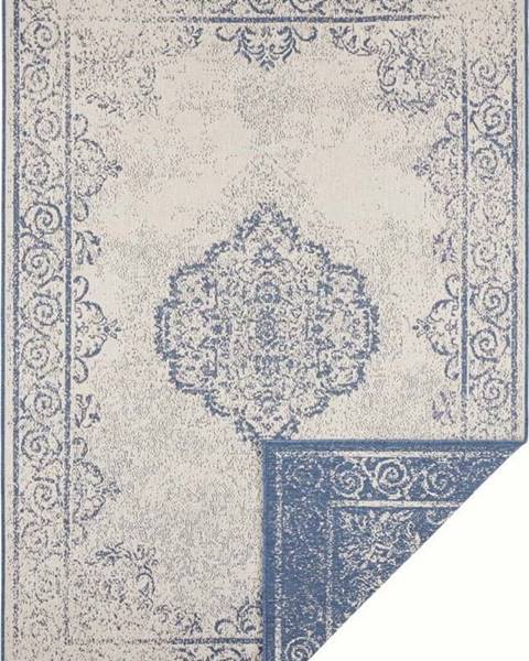 NORTHRUGS Modro-krémový venkovní koberec NORTHRUGS Cebu, 120 x 170 cm
