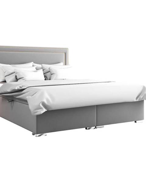OKAY Čalouněná postel Briony 120x200, stříbrná, vč.matrace,topperu,ÚP