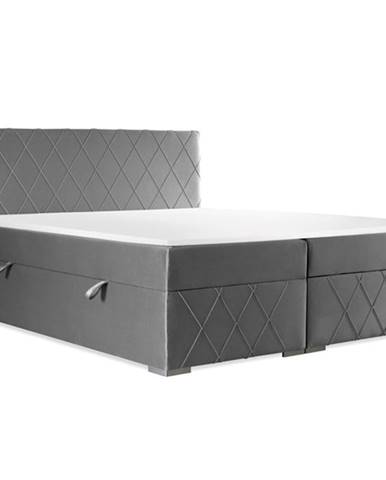 Čalouněná postel Madelyn 120x200, stříbrná,vč.matrace,topperu,ÚP