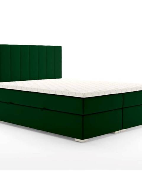 Čalouněná postel Lara 120x200, zelená, vč. matrace, topperu a ÚP