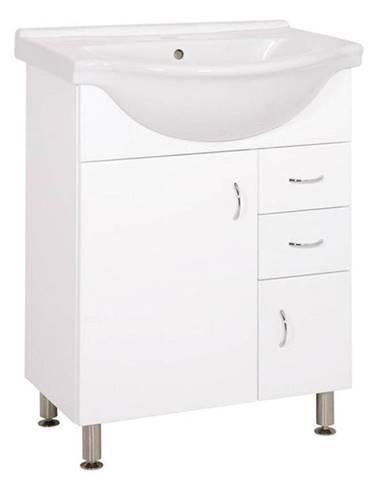 Koupelnová skříňka s umyvadlem Cara Mia 65,8x85x51,4cm,bílá,lesk