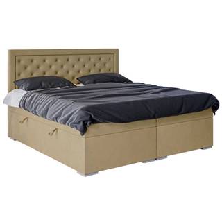 Čalouněná postel Chloe 180x200, béžová, vč. matrace, topperu, ÚP
