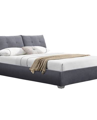 Čalouněná postel Loren 160x200, šedá, včetně roštu a ÚP