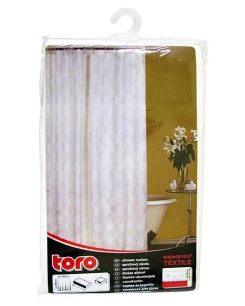 Sprchový závěs Toro, 180x180cm, textil, čtverce