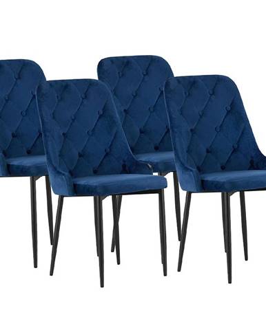 Set 4 Židlí Capri Modrý 6557
