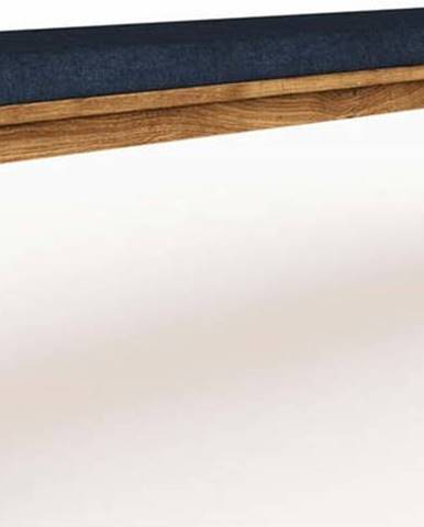 Lavice z dubového dřeva s modrým sedákem Retro - The Beds