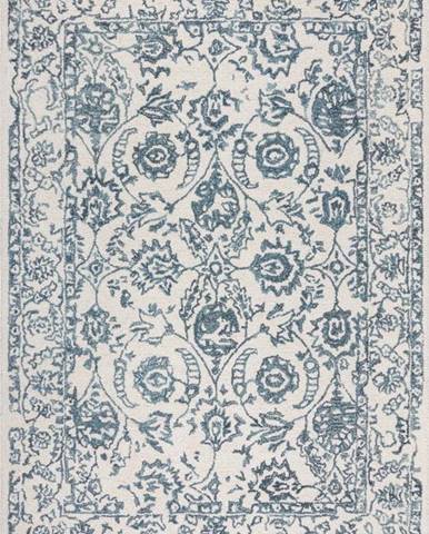 Bílý/modrý vlněný koberec 230x160 cm Yasmin - Flair Rugs
