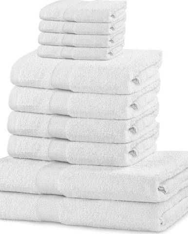 Bílé bavlněné ručníky a osušky v sadě 10 ks Evita - DecoKing