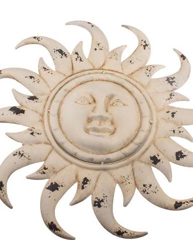 Bílá nástěnná kovová dekorace Dakls Sun