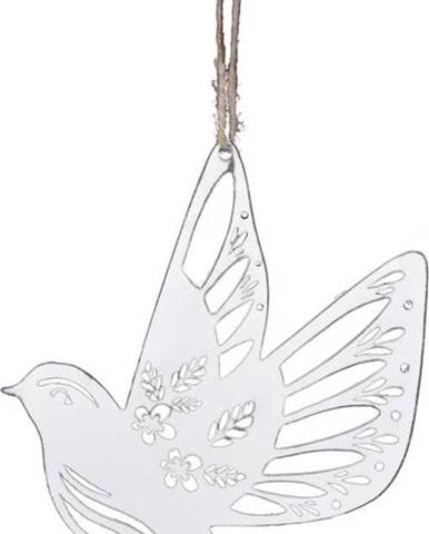 Bílá vánoční ozdoba s holubicí Ego Dekor