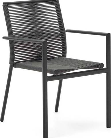 Tmavě šedá kovová zahradní židle Culips – Kave Home